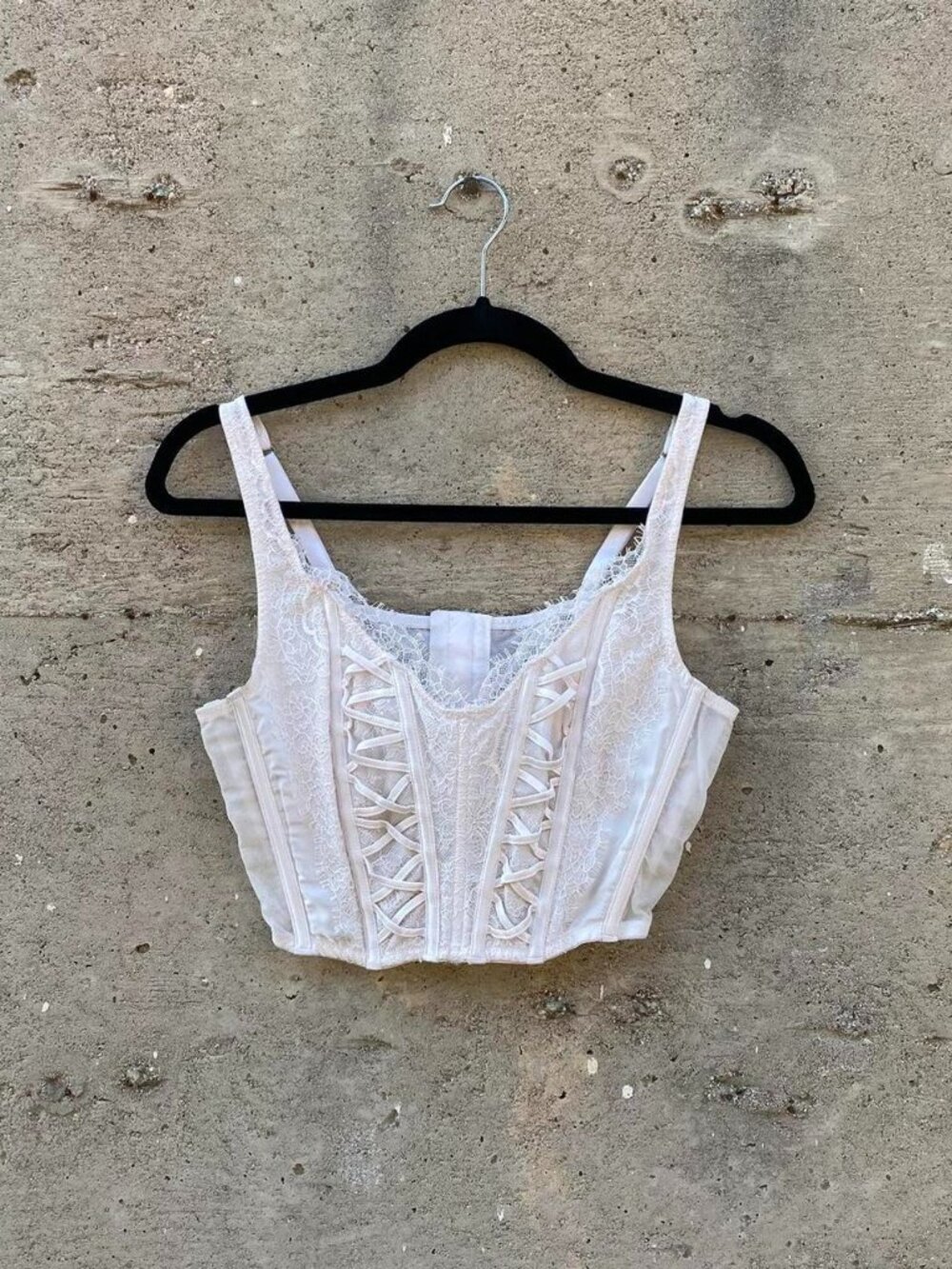 Victoria Secret white lace bustier top
